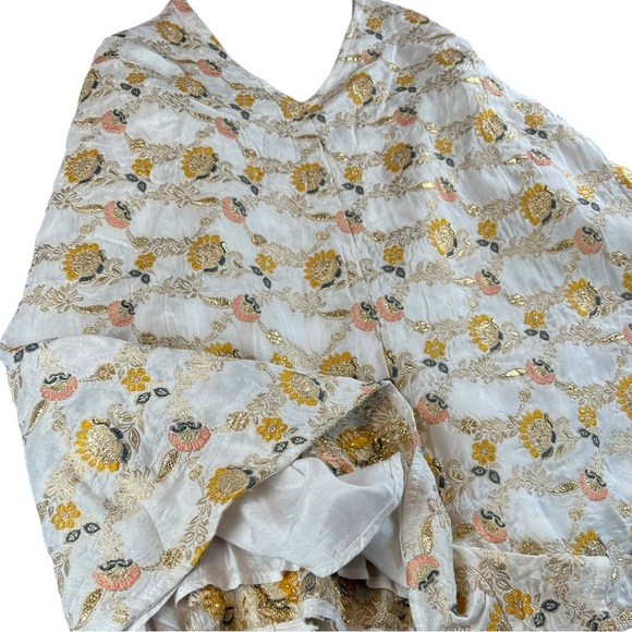 NWOT Free People Chiara Playsuit Floral Embroidered Romper Gold Ivory Size M - Picture 4 of 11